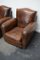 Club chair in pelle color cognac con baffi, Francia, anni '40, set di 2, Immagine 9