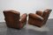 French Club Chairs in Cognac Leather with Moustache Back, 1940s, Set of 2, Image 6