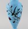 Vases Antiques en Verre Opalin Soufflé à la Main en Nuances de Bleu, Set de 3 2