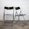 Folding Chairs in Black and Chrome, 1970s, Set of 6 11