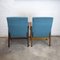 Mid-Century Turquoise Corduroy Armchairs, 1950s, Set of 2 10