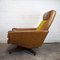 Mid-Century Lounge Chair in Brown Leather and Mustard Textured Fabric, 1970s 11