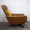 Fauteuil Mid-Century en Cuir Marron et Tissu Texturé Moutarde, 1970s 4