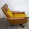 Mid-Century Lounge Chair in Brown Leather and Mustard Textured Fabric, 1970s, Image 10