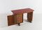 Italian Modern Desk in Carved Walnut and Rosewood with Side Chair 7