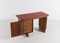Italienischer Moderner Schreibtisch aus Geschnitztem Nussholz & Palisander mit Beistellstuhl 7