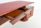Scrivania Boomerang moderna in legno di noce intagliato e palissandro con poltrona, Immagine 10