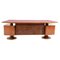 Italian Modern Boomerang Desk in Carved Walnut and Rosewood with Armchair, Image 1