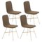 Tria Gold Upholstered Walnut Dining Chairs by Colé Italia, Set of 4, Image 1