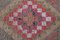Alfombra de pasillo turca vintage de lana rosa hecha a mano, Imagen 9