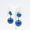 Aretes vintage Lapis Spheres de oro amarillo de 18 k, años 70. Juego de 2, Imagen 3