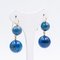 18k Yellow Gold Vintage Lapis Spheres Earrings, 1970s, Set of 2, Image 2