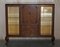 Vintage Flamed Mahogany & Satinwood Sideboard Display Cabinet, 1940s 2