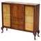 Vintage Flamed Mahogany & Satinwood Sideboard Display Cabinet, 1940s 1