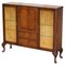 Vintage Flamed Mahogany & Satinwood Sideboard Display Cabinet, 1940s, Image 1