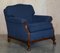 Victorian Napoleonic Blue Upholstery Sofa & Armchair Suite with Claw & Ball Feet, Set of 3 11