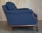 Victorian Napoleonic Blue Upholstery Sofa & Armchair Suite with Claw & Ball Feet, Set of 3 18