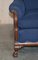Juego de sofá y butaca victoriano napoleónico en azul con patas en forma de garra y bola. Juego de 3, Imagen 5