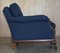 Victorian Napoleonic Blue Upholstery Sofa & Armchair Suite with Claw & Ball Feet, Set of 3 9