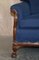 Victorian Napoleonic Blue Upholstery Sofa & Armchair Suite with Claw & Ball Feet, Set of 3 16