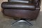 Brown Leather Ds-35 Swivel Armchair Hand Stitched from de Sede. 1960s 17
