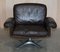 Brown Leather Ds-35 Swivel Armchair Hand Stitched from de Sede. 1960s 2