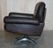 Brown Leather Ds-35 Swivel Armchair Hand Stitched from de Sede. 1960s 16