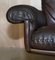 Brown Leather Ds-35 Swivel Armchair Hand Stitched from de Sede. 1960s 10