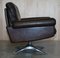 Brown Leather Ds-35 Swivel Armchair Hand Stitched from de Sede. 1960s, Image 12