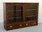 Victorian Brown Mahogany Two Doors Glazed Bookcase with Campaign Drawers 10