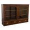 Victorian Brown Mahogany Two Doors Glazed Bookcase with Campaign Drawers, Image 1