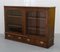 Victorian Brown Mahogany Two Doors Glazed Bookcase with Campaign Drawers 4