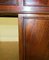 Vintage Brown Leather Top & Keys Gold Tooled Twin Pedestal Partner Desk, Image 11