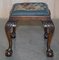 Hand Carved Claw & Ball Foot Stool from Thomas Clarkson & Son LTD, 1940s 11