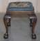 Hand Carved Claw & Ball Foot Stool from Thomas Clarkson & Son LTD, 1940s, Image 11