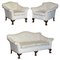 Antique Victorian Chinoiserie Upholstery Sofa & Armchair Suite with Claw & Ball Feet, Set of 3, Image 1