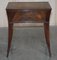 Victorian Mahogany Curved Single Drawer Side End Lamp Table with Brown Leather Top, Image 10