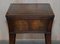 Victorian Mahogany Curved Single Drawer Side End Lamp Table with Brown Leather Top 4