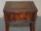 Victorian Mahogany Curved Single Drawer Side End Lamp Table with Brown Leather Top 13