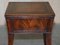 Victorian Mahogany Curved Single Drawer Side End Lamp Table with Brown Leather Top, Image 13