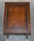 Victorian Mahogany Curved Single Drawer Side End Lamp Table with Brown Leather Top 6