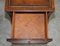 Victorian Mahogany Curved Single Drawer Side End Lamp Table with Brown Leather Top 17