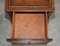 Victorian Mahogany Curved Single Drawer Side End Lamp Table with Brown Leather Top, Image 17