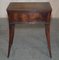Victorian Mahogany Curved Single Drawer Side End Lamp Table with Brown Leather Top 14
