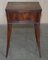Victorian Mahogany Curved Single Drawer Side End Lamp Table with Brown Leather Top 12