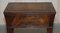 Victorian Mahogany Curved Single Drawer Side End Lamp Table with Brown Leather Top 11