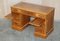 Light Walnut Twin Pedestal Partner Desk with Two Butlers Serving Trays 14