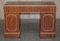 Light Walnut Twin Pedestal Partner Desk with Two Butlers Serving Trays 12