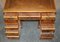Light Walnut Twin Pedestal Partner Desk with Two Butlers Serving Trays 18