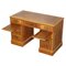 Light Walnut Twin Pedestal Partner Desk with Two Butlers Serving Trays 1